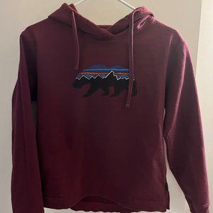 Patagonia Maroon Bear Hoodie